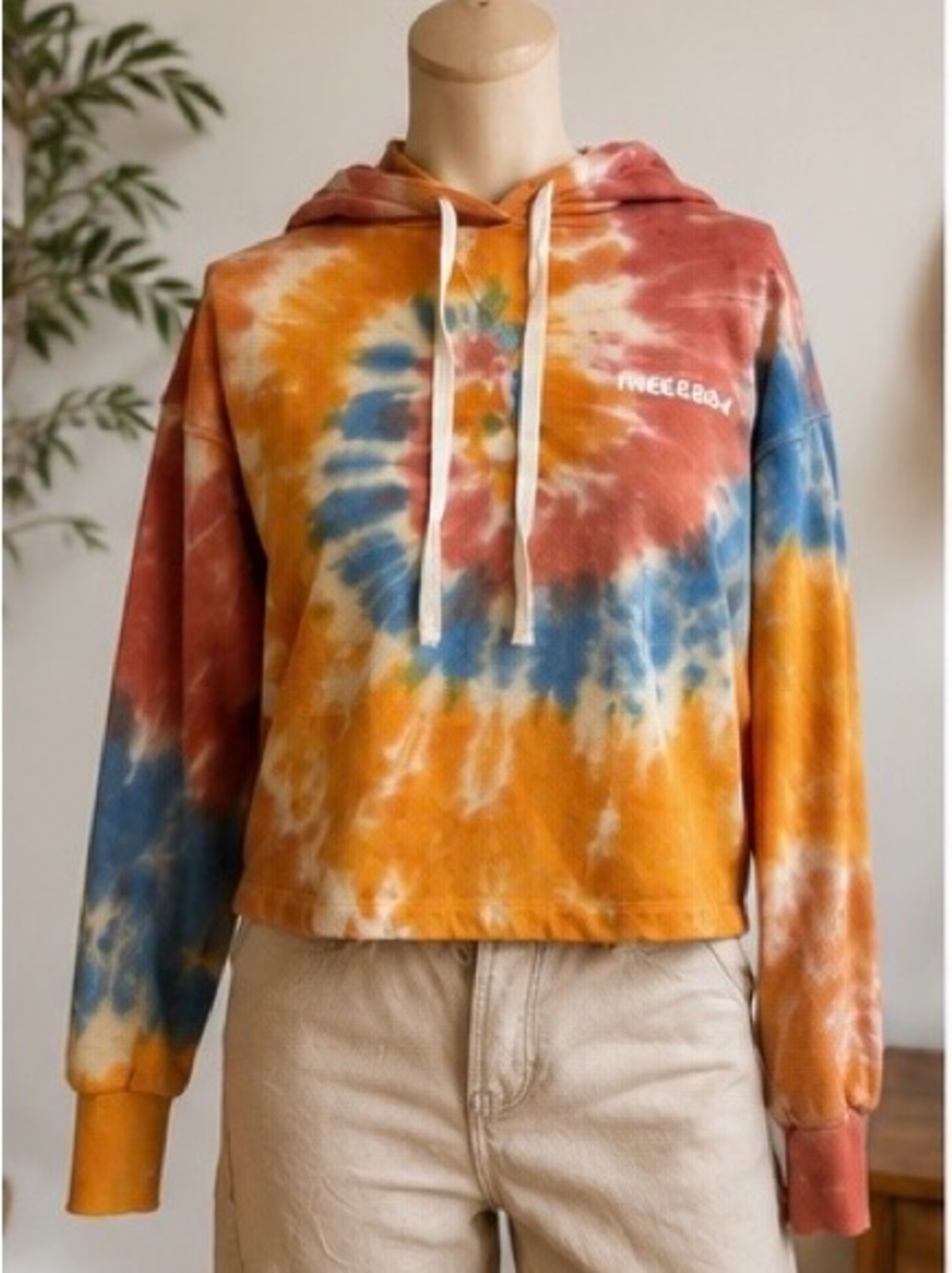 Madewell x Free & Easy Tie Dye Cropped Hoodie Small NWT